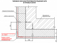 Типовой узел конструктивного решения СФТК в угловых зонах